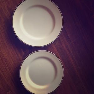 8-pc. Vintage HIC Salad & Bread Plates-White w/Gold Trim